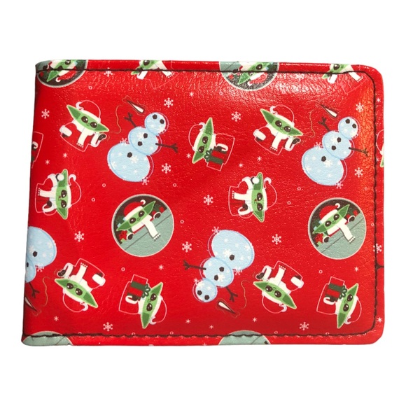 Star Wars red mandalorian snowman bifold wallet in black tin case new - Picture 8 of 9